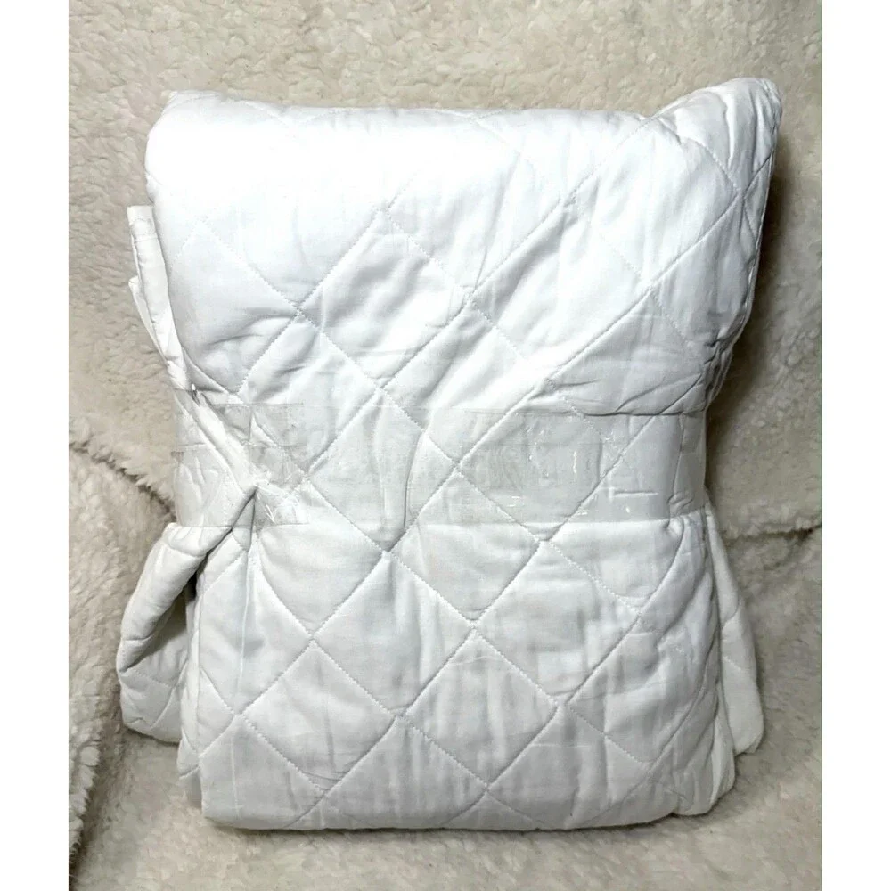 Twin/Twin XL Diamond Stitch Cotton Linen Quilt White - Threshold™, Midweight NEW